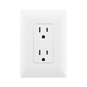Contacto duplex 2p + T con placa Blanca Alpha