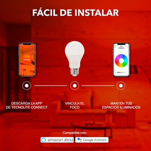 Paquete de 3 Focos LED Inteligentes, Wifi, Atenuables