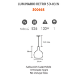 Luminario Colgante Retro SD-03/N