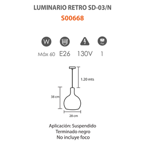 Luminario Colgante Retro SD-03/N