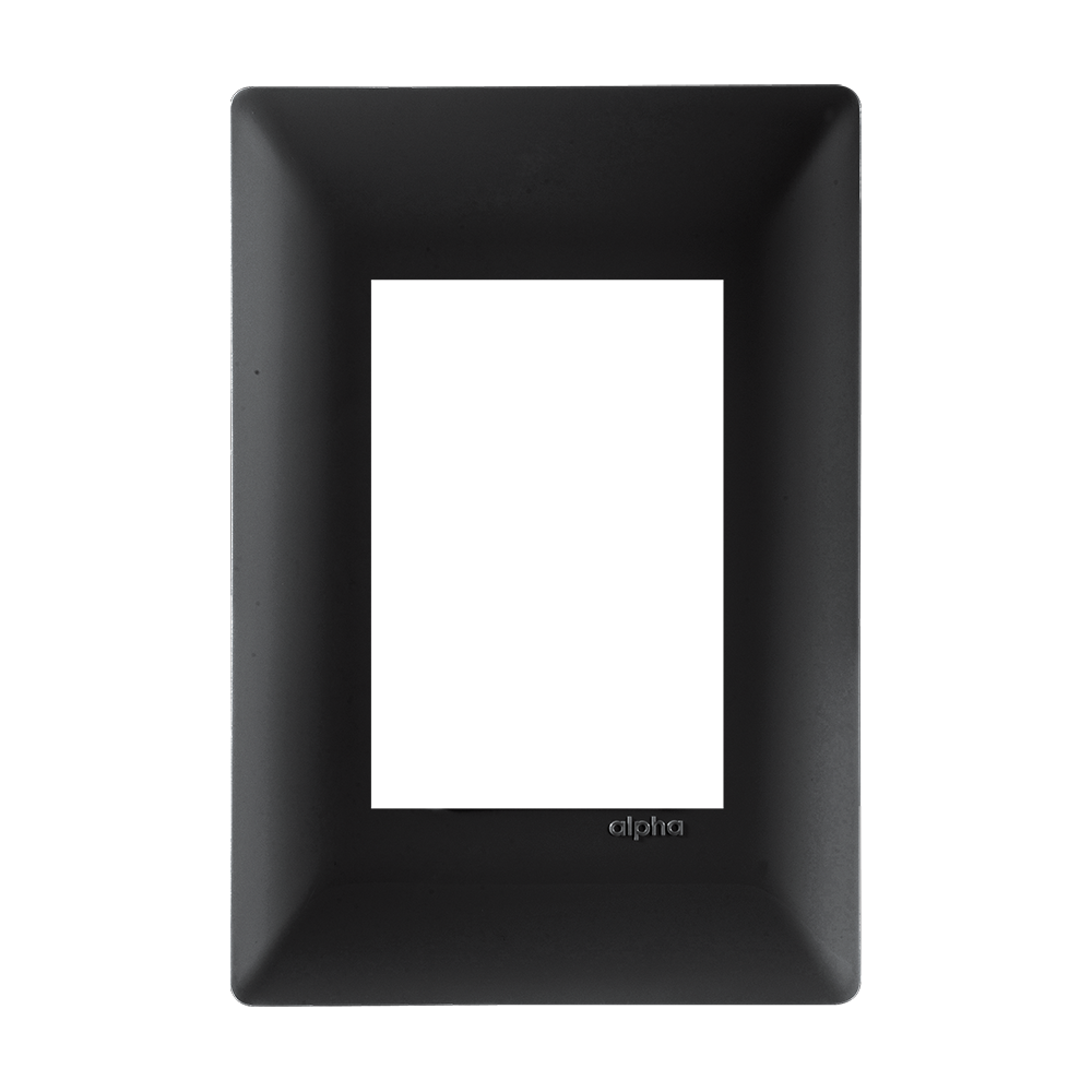 Placa Alpha Negra 3 Ventanas