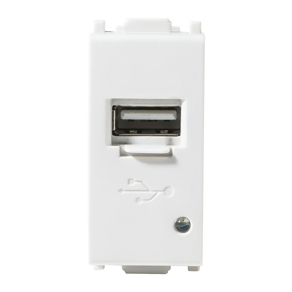 Toma Cargador USB 1.5A un modulo Blanco Alpha