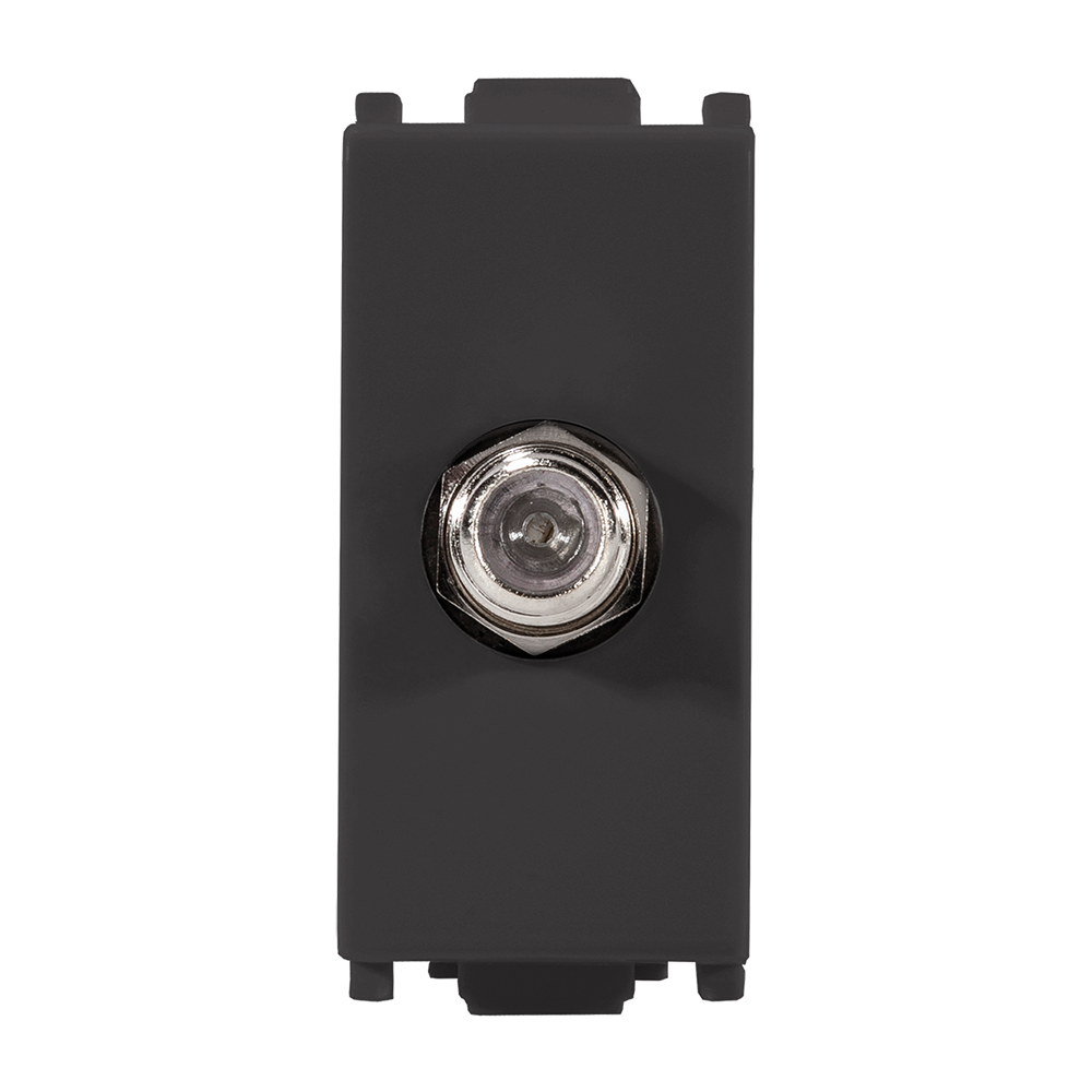 Toma TV Coaxial Negro Alpha